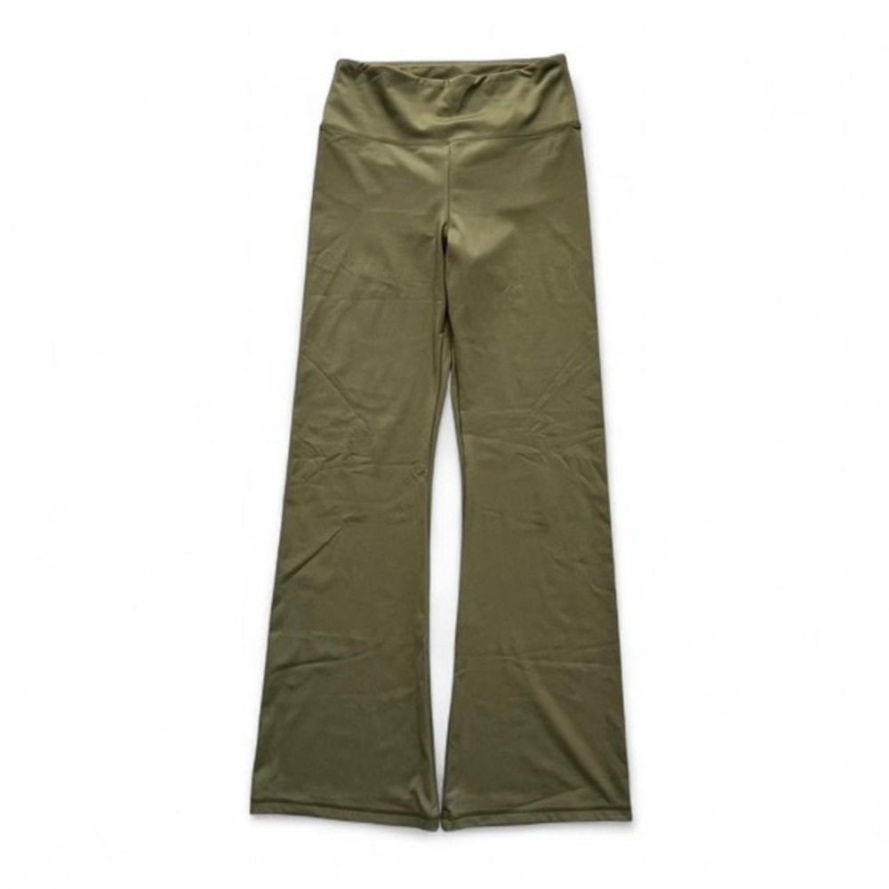 American Eagle Everything Flare Leggings Medium Short Olive Green High Rise
